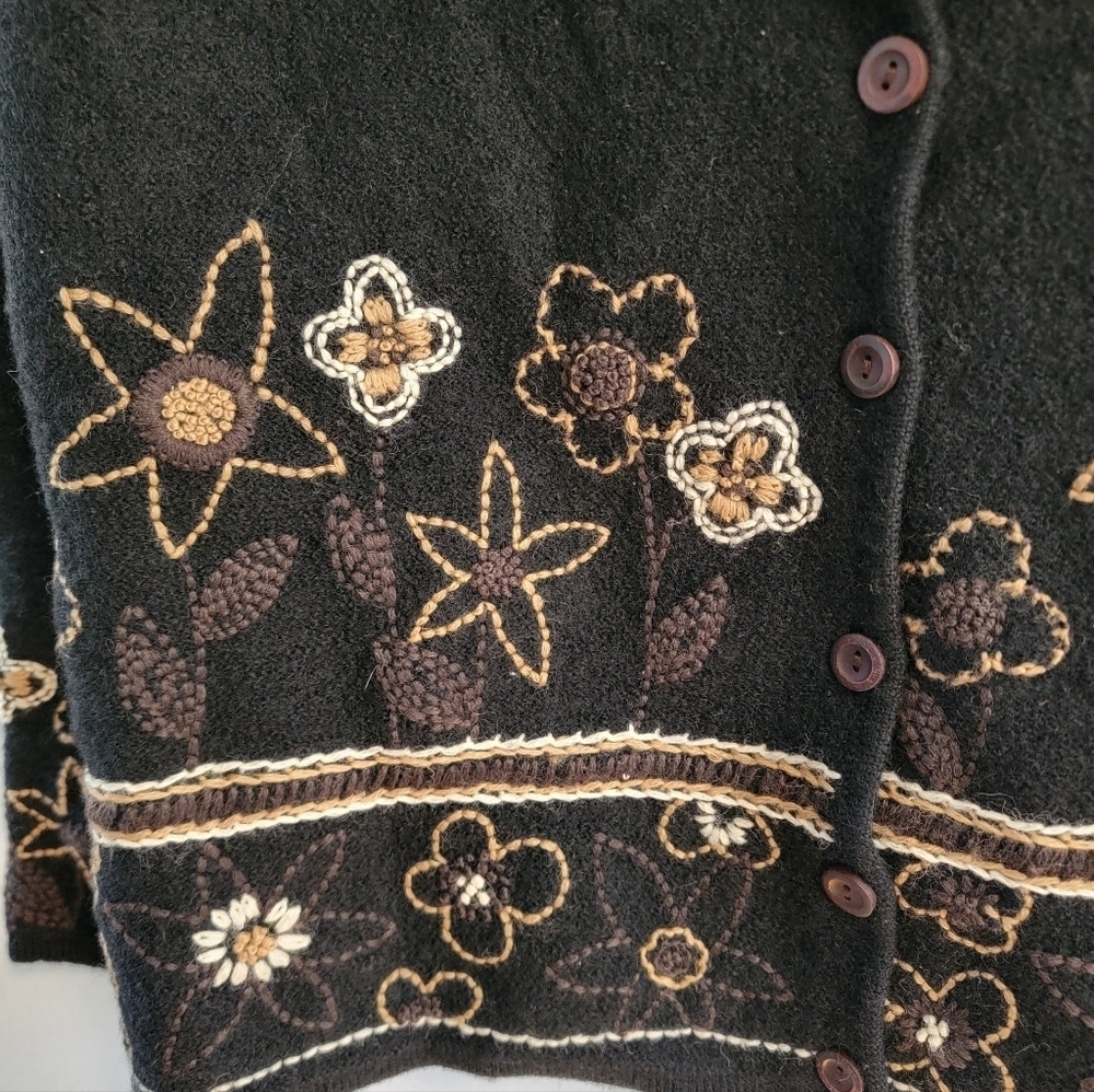 100% Wool Cozy Dark Academia Cabincore Mori Girl Wimsigoth Paraphrase Blazer XL - Picture 3 of 7